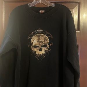 VINTAGE 2000s HARLEY DAVIDSON SKULL CREWNECK